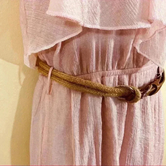 Hello Miss Ruffle Tank Mini Dress Rope Belt - Picture 5 of 12